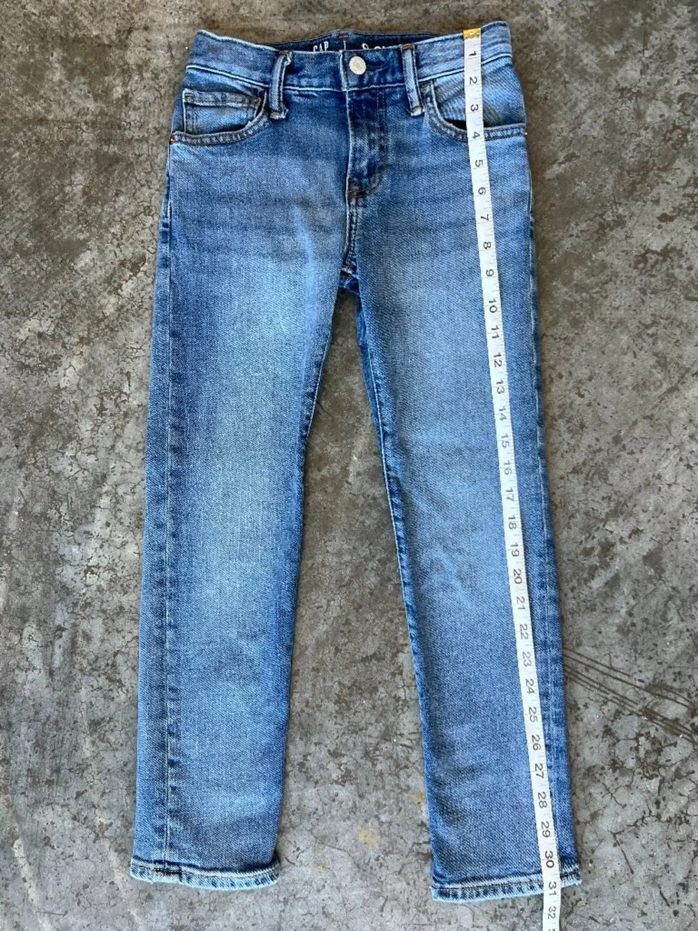 Gap Kids Boys Blue Slim Jeans Size 8 Slim Adjustable Waist Stretch Denim